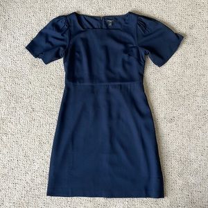 ann taylor navy midi dress